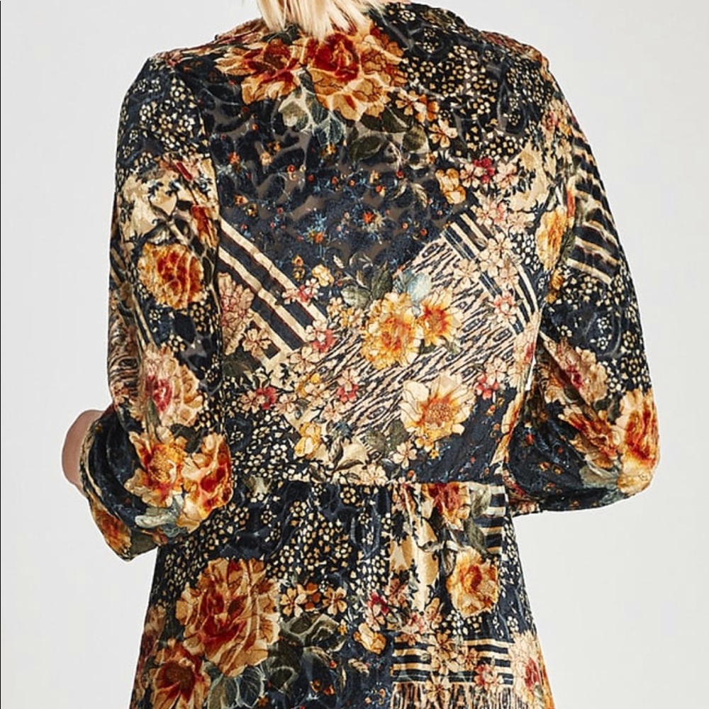 Zara floral velvet mini dress - Picture 4 of 7